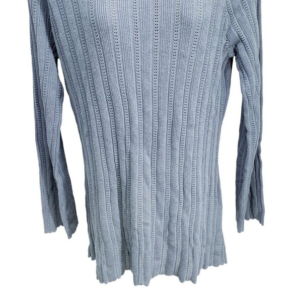 ModCloth Ribbed Striped Sweater Women's Size‎ S Slate Blue Lightweight - Picture 4 of 7